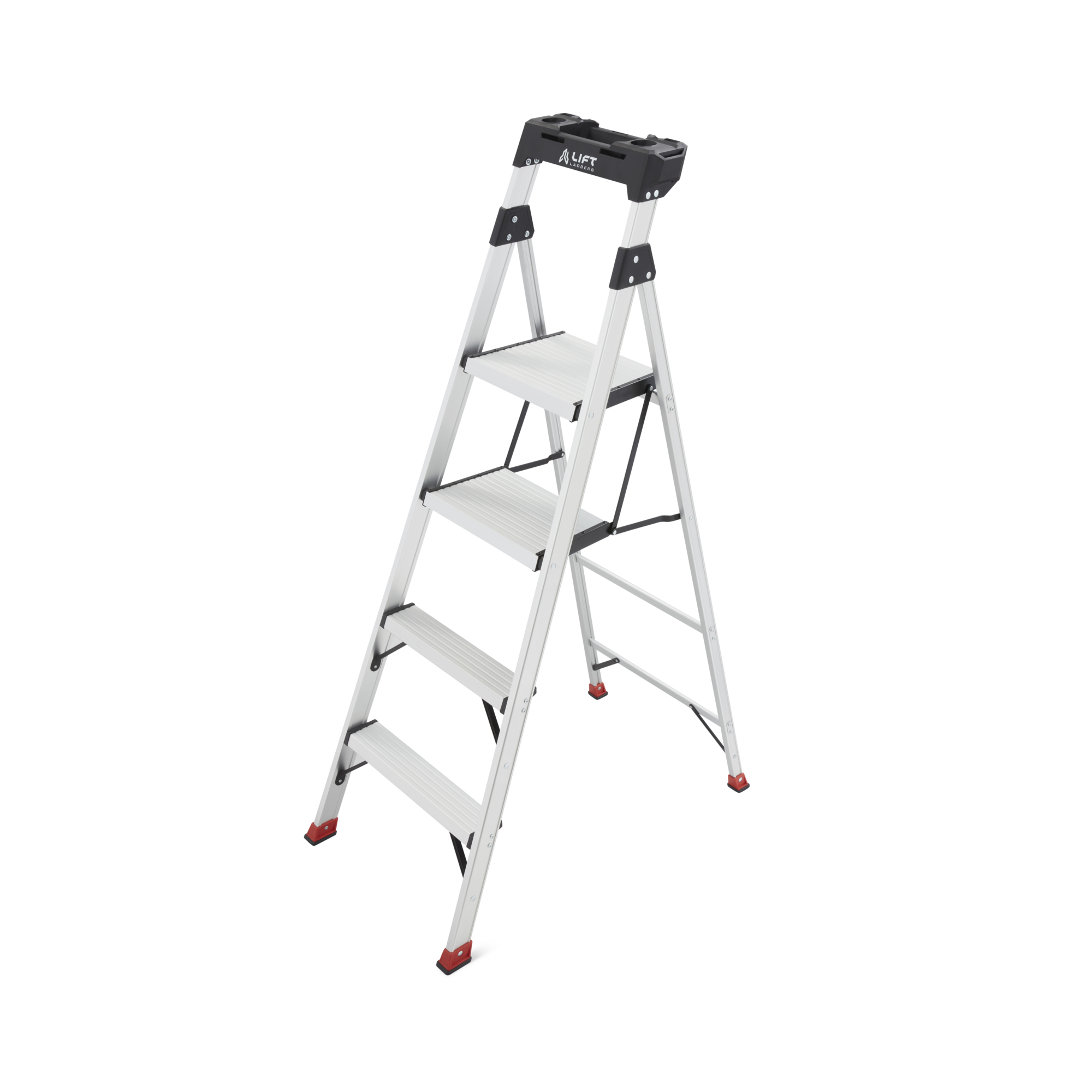 Lift Ladder 4-Step Aluminum Hybrid Ladder
